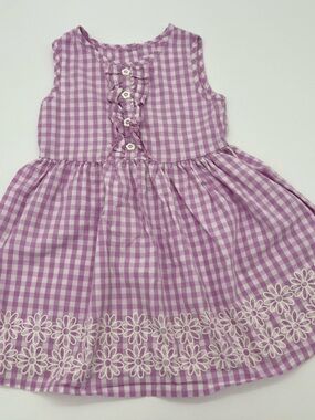 Healthtex Baby Girl Purple Floral Embroidered Dress 2T